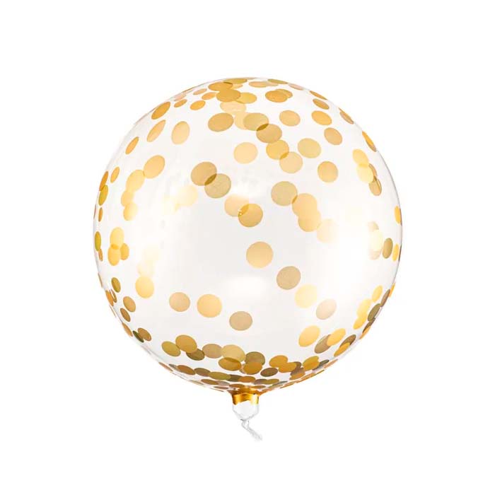 Ballon med Guld Konfetti - 40 cm