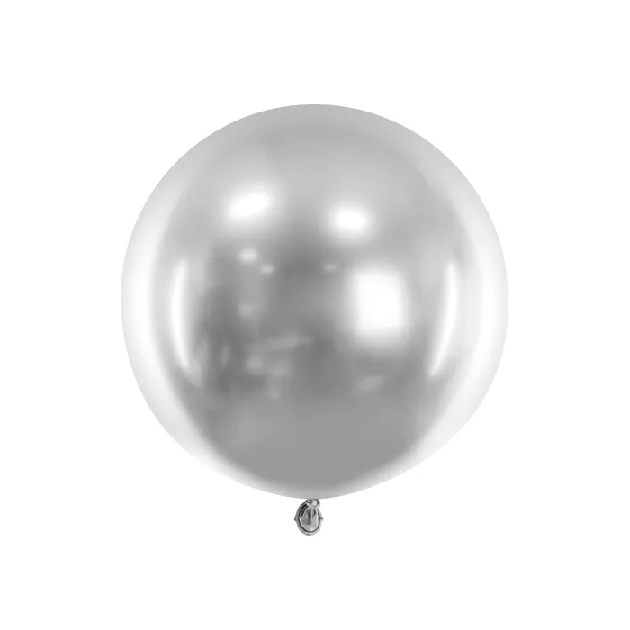 Stor Rund Sølv Ballon - 60 cm