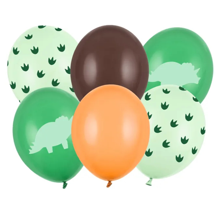 Balloner med dinosaur motiver mix 6x - 30 cm