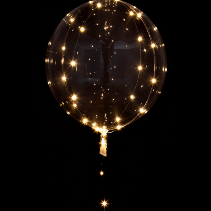 Se LED ballon 2x hvid lyskæde 50 cm 3 m hos PartyVikings.dk