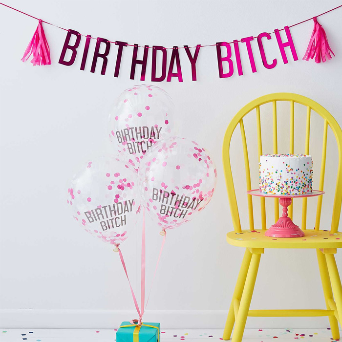 Billede af Happy Birthday Bitch Balloner & Guirlande