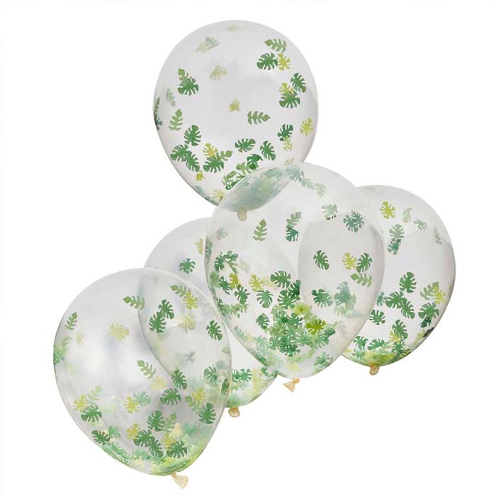 Balloner med Konfetti Blade 5x - 30 cm