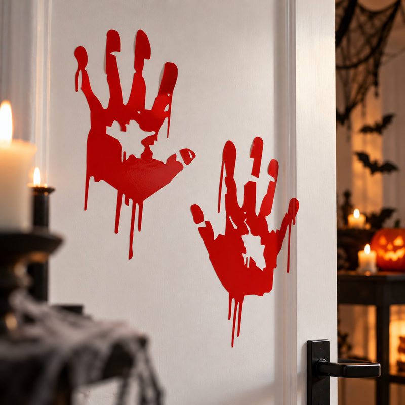 Blodige hænder halloween klistermærke