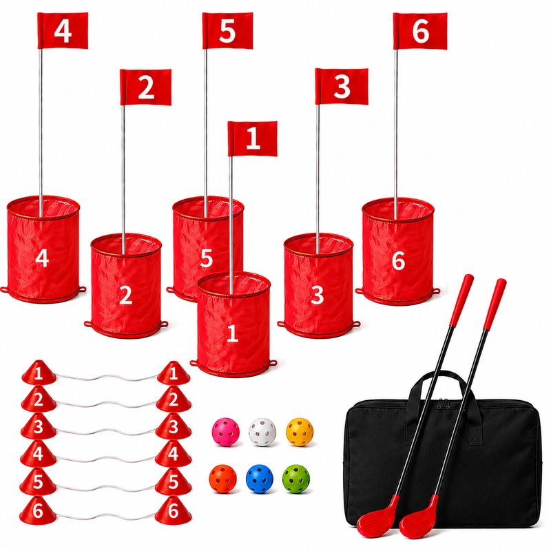 Havegolf spand sæt, 6 baner mm bucket golf