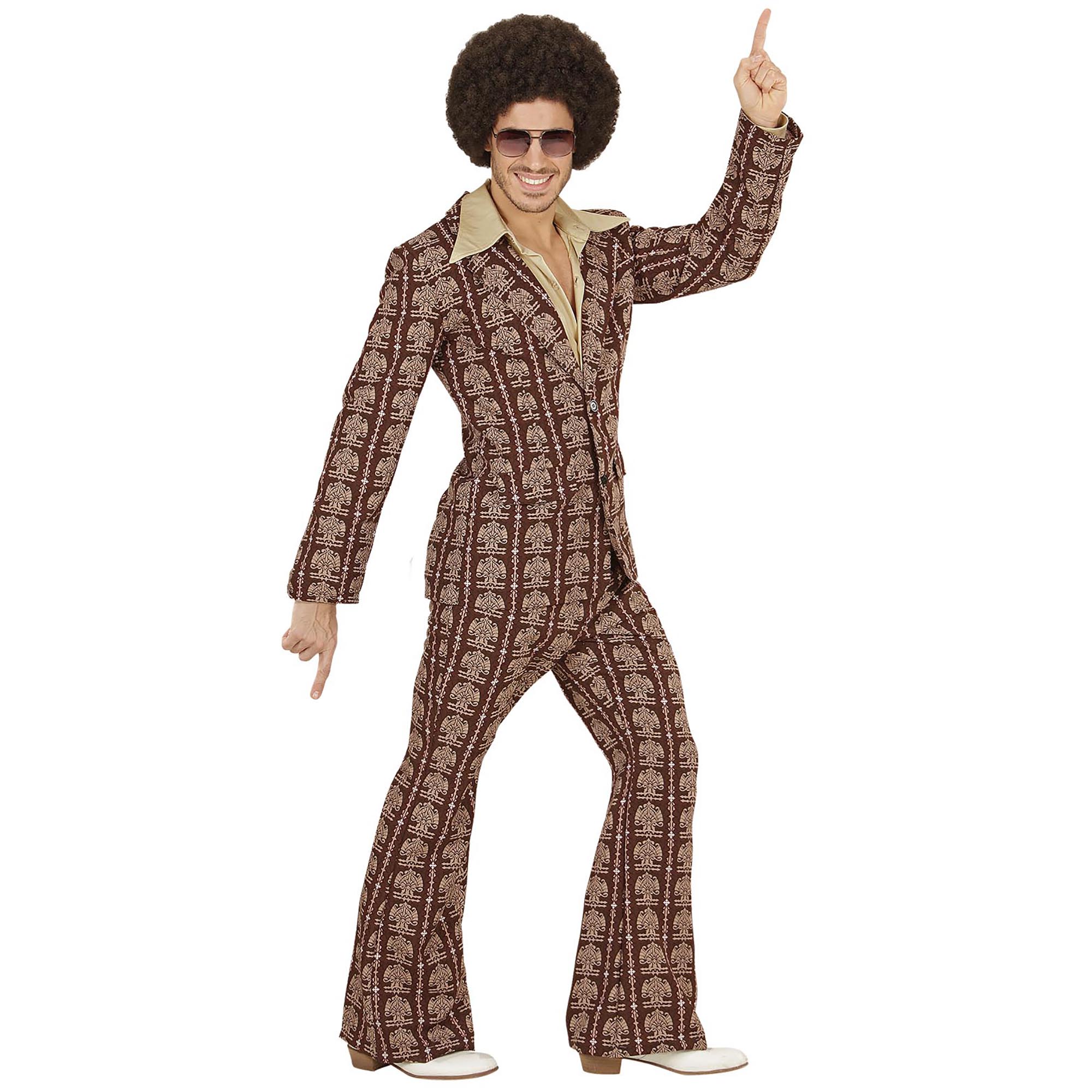 70´er disco kostume i brun til herrer
