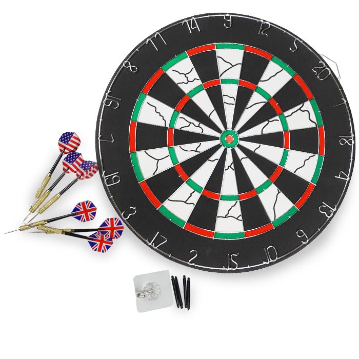 Dartskive sæt inkl 6x dartpile 
