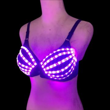 Lysende LED bh i lilla - onesize
