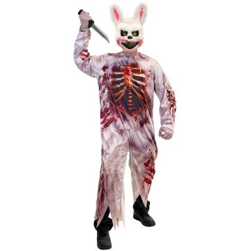 Zombie kanin kostume i hvid