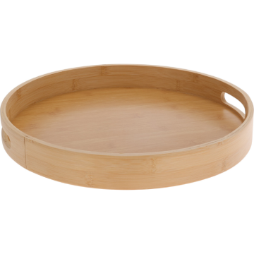 Rund serveringsbakke i bambus 40x5 cm