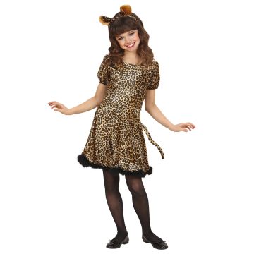 Leopard kostume til piger - 2 dele