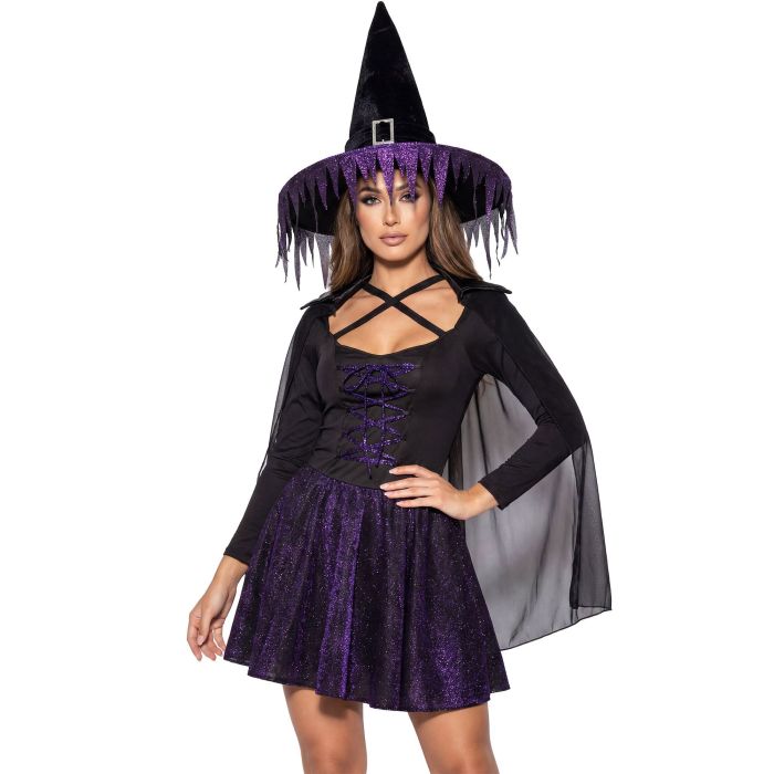 Glimmerheks kostume i lilla - 4 dele