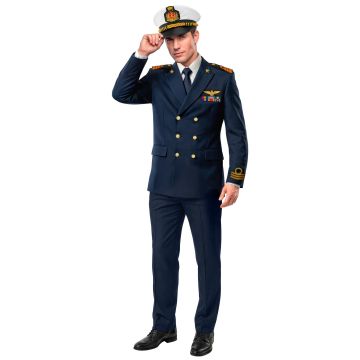 Kaptajnkostume til herrer i blå