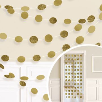 Guld Glimmerforhæng - 213 cm