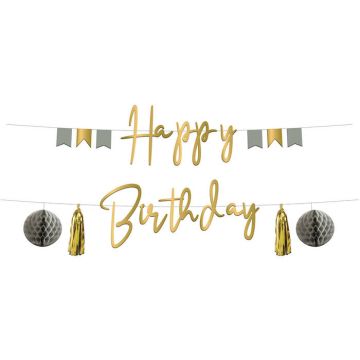 Happy Birthday Guirlande Golden Dawn - 1,5 m