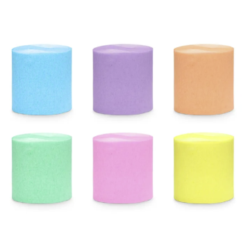 Crepe Streamer pastel mix 6x - 10 meter