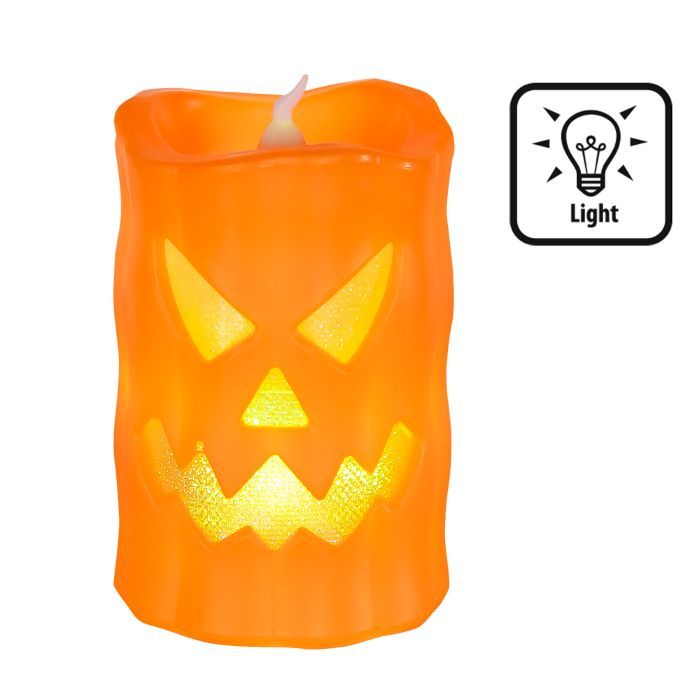 Halloween LED græskar lys - 10x6 cm