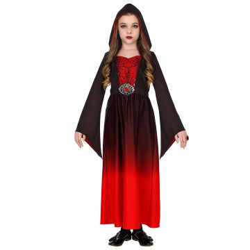 Gothic Lady kostume i rød til piger