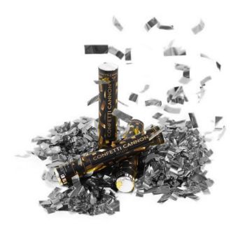 Sølv konfettirør 40 cm PartyVikings - Metallic Rektangulær