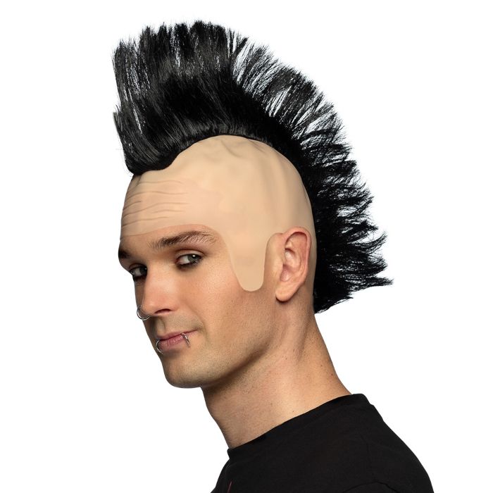Punkparyk m. Hanekam i sort