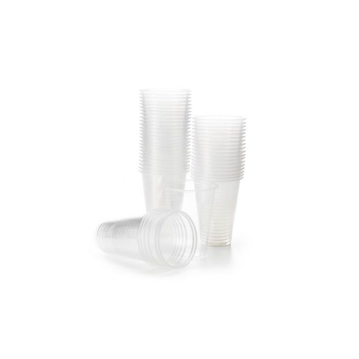 0,3 liter plastikkrus 50x transparent ølkrus