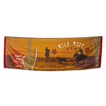 Cowboy vilde vesten banner - 220x74 cm