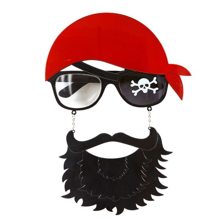 Pirat briller med skæg og bandana