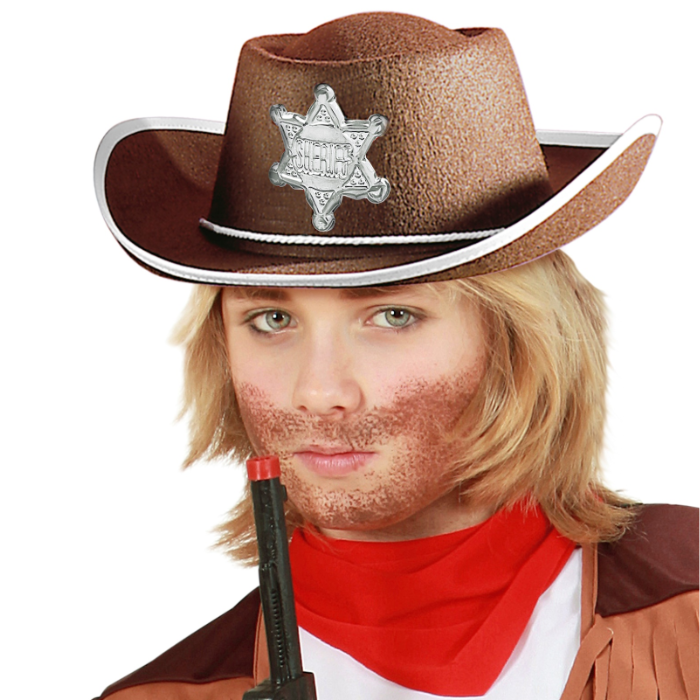Brun cowboyhat til børn