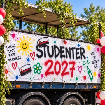 Student banner 3x1 m studenterkørsel