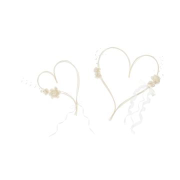 Cremehvide Bryllups Hjerter Til Bil - 19-30 cm