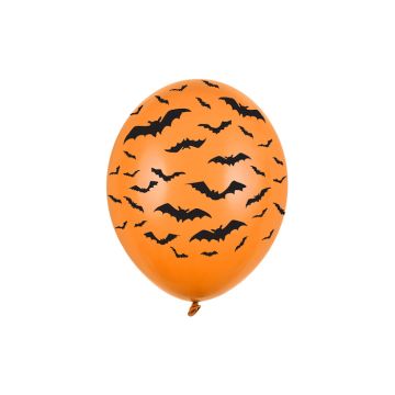 Orange Flagermus Balloner 6x - 30cm