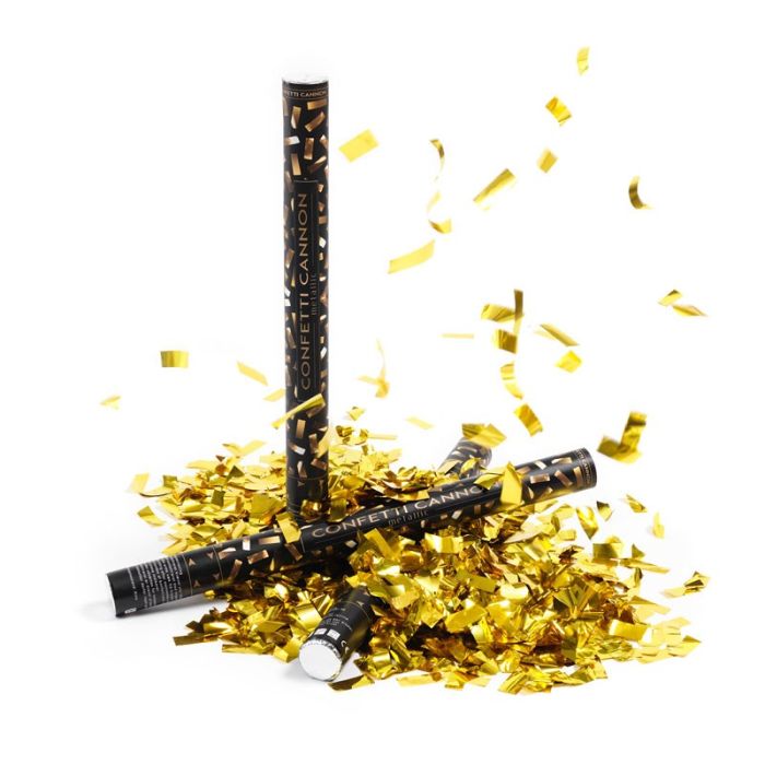 Guld konfettirør 60 cm PartyVikings - Metallic Rektangulær        