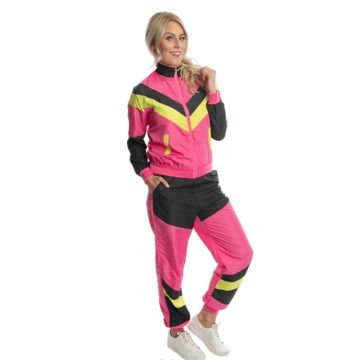Neon retro træningsdragt til kvinder - 2 dele