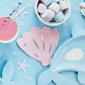 Muslingeformet servietter lyserød 20x - 13x12,5 cm