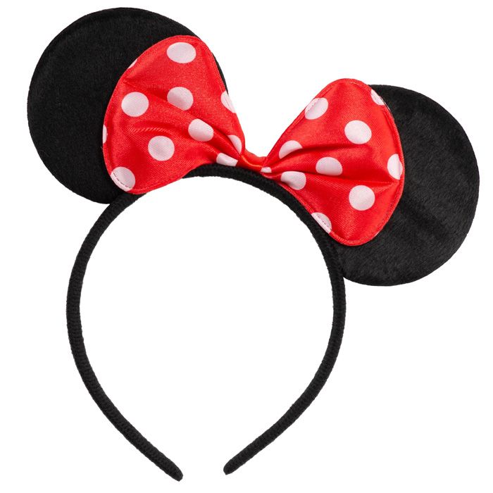 Minnie hårbånd med polkaprikket rød sløjfe