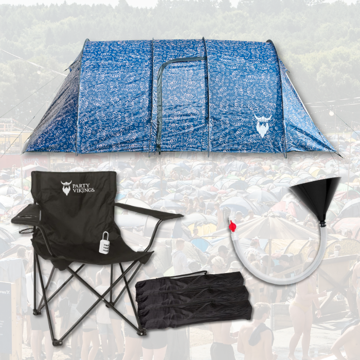 Festivalpakke 4 personer Premium - THORA telt, festivalstol m.m.