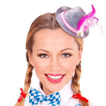 Pink/grå mini tyrolerhat