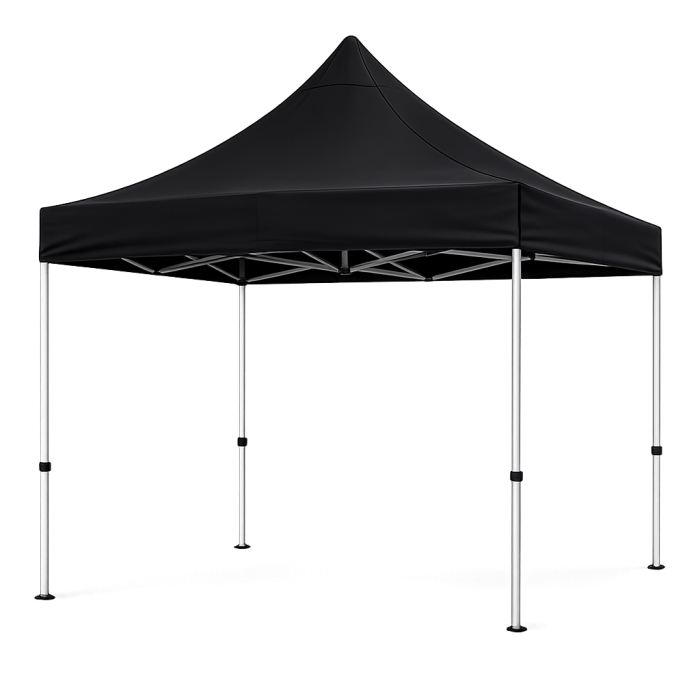 Udendørs stærk pavillon 3x3 m sort - 20 kg 