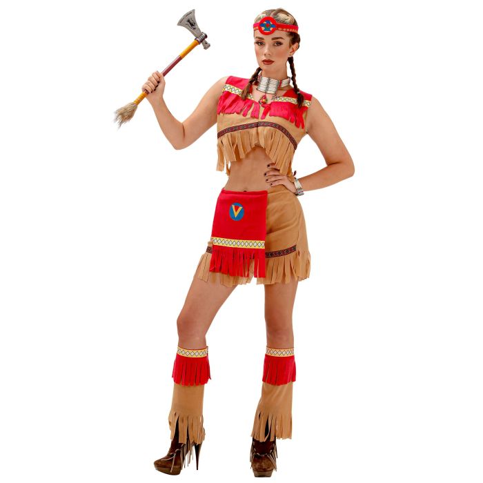 Indianer kostume til dame med nederdel