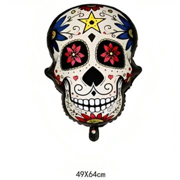 Oppustelig Day of the Dead kranie med stjerne motiv