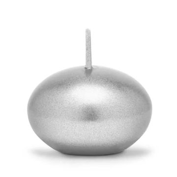 Flydende Stearinlys Metallic Sølv 5x - 4 cm
