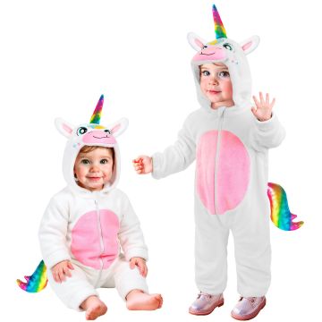 Enhjørningkostume til baby i hvid