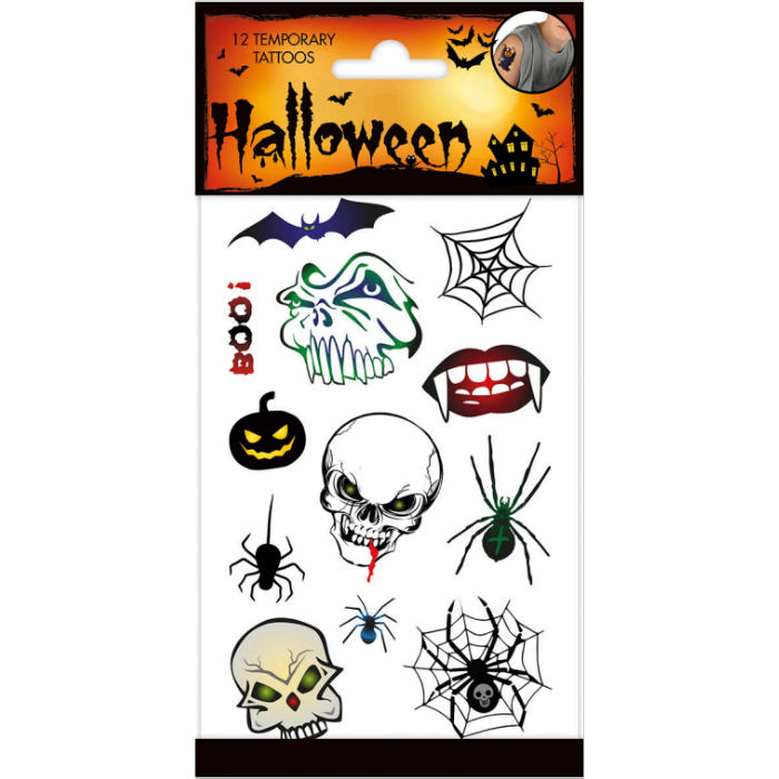 Scary Halloween falske tatoveringer 12x 