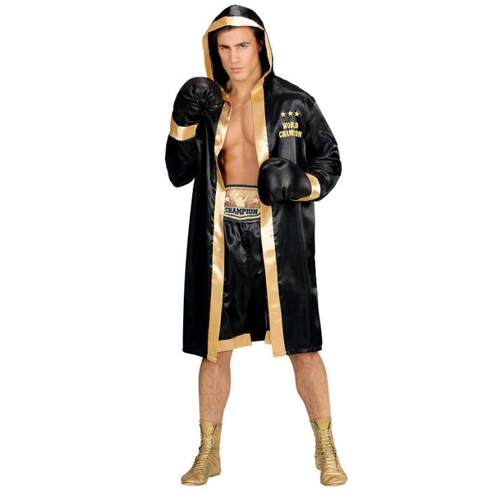 Sort og guld bokser kostume