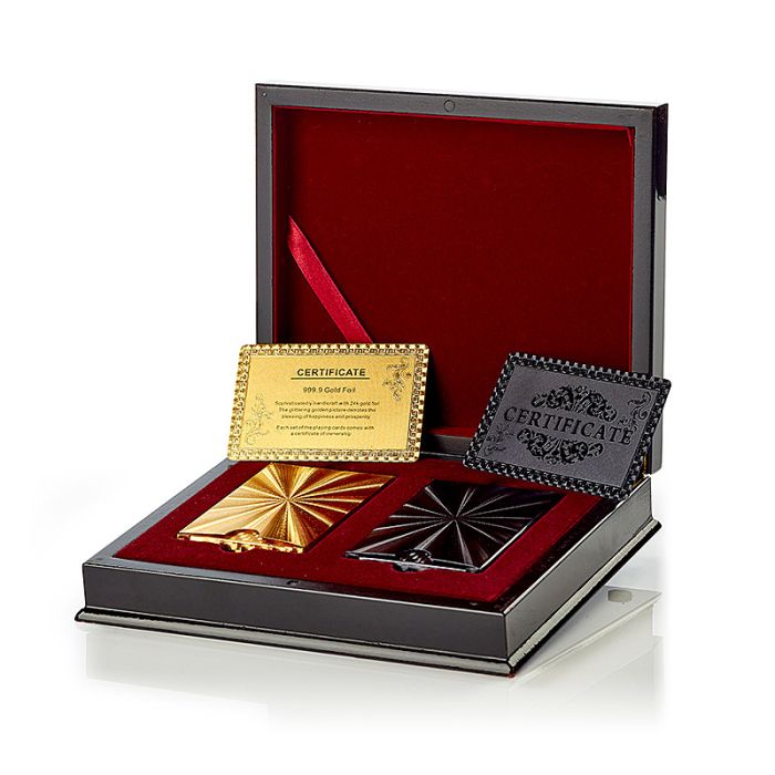 Kortspil deluxe Guld/Sort 2x