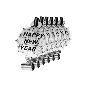 Rysler sølv happy new year 6x 