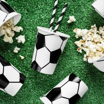 Papkrus med fodbold motiv 6x - 260 ml