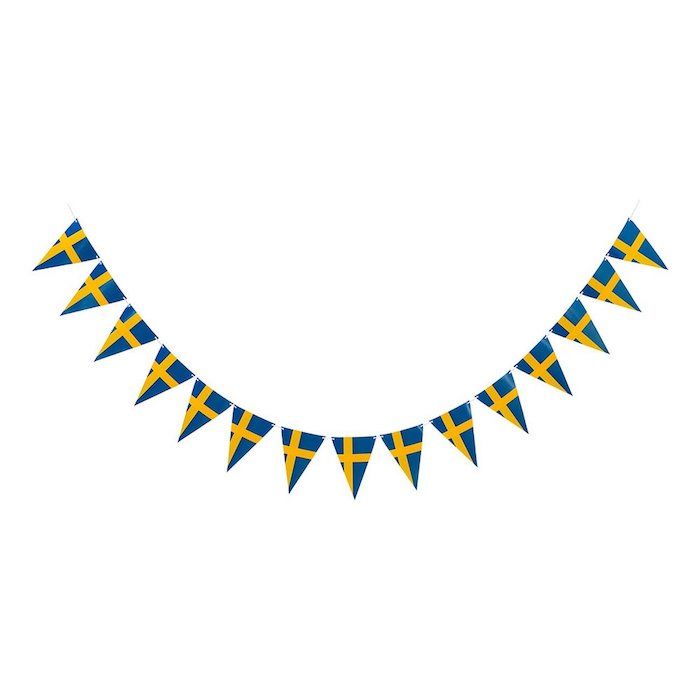 Sverige flagguirlande - 3,6 meter