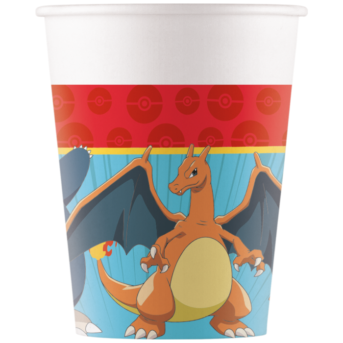 Pokemon papkopper 8 stk - 200 ml