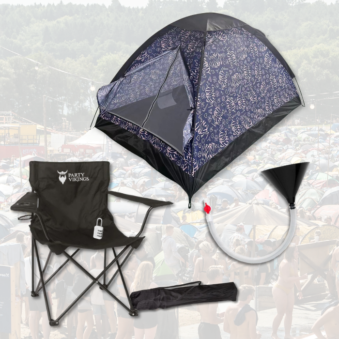 Festivalpakke 2 personer premium - FRIGG telt, festivalstol m.m.  