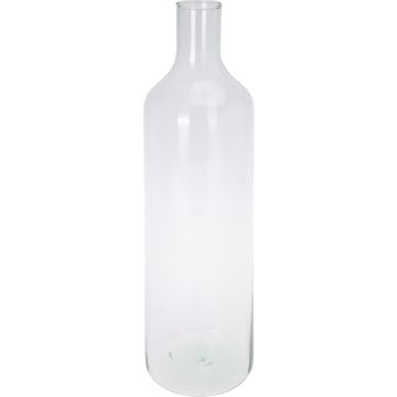 Vase i genanvendt glas med smal hals, ca. Ø 15 x H 53 cm